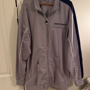 Jordan Men's Gray and Navy Zip Up Jacket